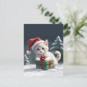 Carte Postale chat de Noël mignon (Debout devant)