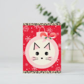 Carte Postale Chat de Noël mignon (Debout devant)