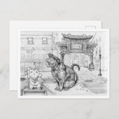 Carte Postale Chat de Philly à Chinatown (Devant / Derrière)
