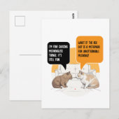 Carte Postale Chat de philosophie Point Rouge Humour Existential (Devant / Derrière)