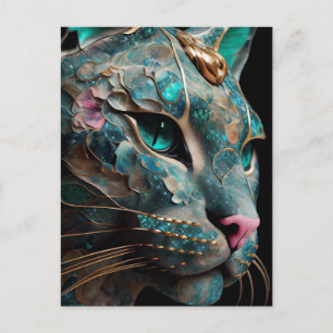 Carte Postale Chat de pierres précieuses