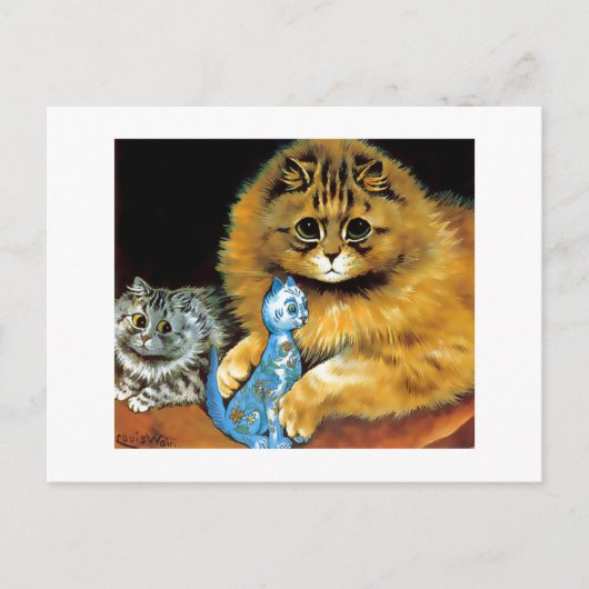 Carte postale Chat de poupée vintage (Devant)
