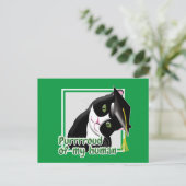 Carte Postale Chat de remise de diplôme (Debout devant)