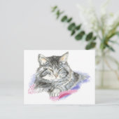 Carte Postale Chat de repos - Collection d'aquarelle animale (Debout devant)