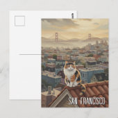 Carte Postale Chat de San Francisco sur un toit (Devant / Derrière)