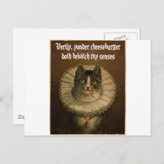 Carte Postale Chat de Shakespeare (Devant / Derrière)