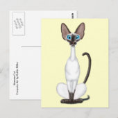 Carte Postale Chat de Siamese (Devant / Derrière)