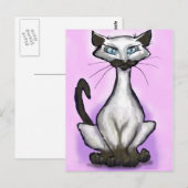 Carte Postale Chat de Siamese (Devant / Derrière)