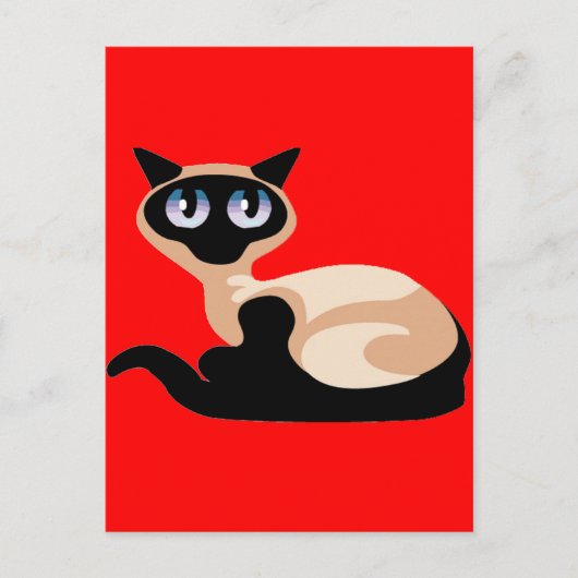 Carte Postale Chat de Siamese (Devant)