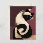 Carte Postale Chat de Siamese (Devant / Derrière)