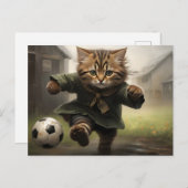 Carte Postale Chat de soccer mignon (Devant / Derrière)