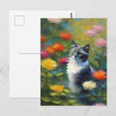 Carte postale Chat de style Monet (Devant / Derrière)