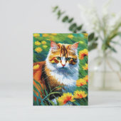 Carte postale Chat de style Monet (Debout devant)