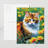 Carte postale Chat de style Monet (Devant / Derrière)