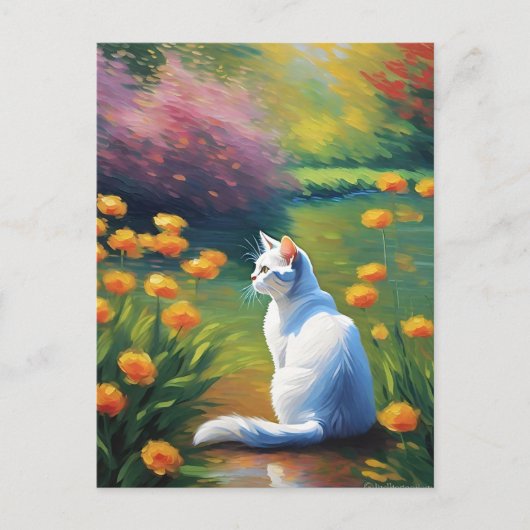 Carte postale Chat de style Monet (Devant)