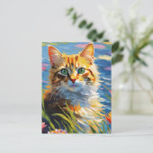 Carte postale Chat de style Monet (Debout devant)