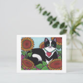 Carte Postale Chat de tournesol (Debout devant)
