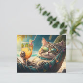 Carte Postale Chat de vacances (Debout devant)