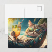 Carte Postale Chat de vacances (Devant / Derrière)