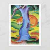 Carte Postale Chat Derrière un arbre Franz Marc (Devant)