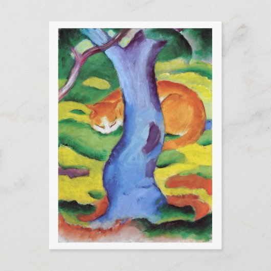 Carte Postale Chat Derrière un arbre Franz Marc (Devant)