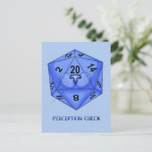 Carte Postale Chat. Dés 20. Vérification de la perception (Debout devant)