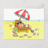 Carte Postale Chat des vacances d'été  (Devant)