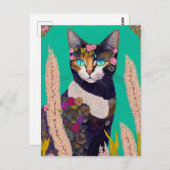 Carte Postale Chat d'été, Passage (Devant / Derrière)