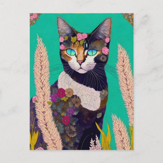 Carte Postale Chat d'été, Passage (Devant)