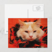 Carte Postale Chat d'Halloween (Devant / Derrière)