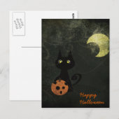 Carte Postale Chat d'Halloween (Devant / Derrière)