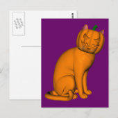 Carte Postale Chat d'Halloween bizarre (Devant / Derrière)