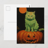 Carte Postale Chat d'Halloween éffrayant (Devant / Derrière)