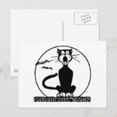 Carte Postale Chat d'Halloween vintage (Devant / Derrière)