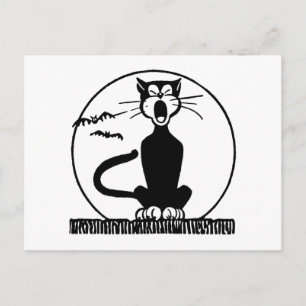 Carte Postale Chat d'Halloween vintage