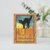 Carte Postale Chat d'Halloween vintage (Debout devant)