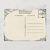 Carte Postale Chat d'Halloween vintage (Dos)