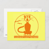 Carte Postale Chat d'Halloween vintage (Devant / Derrière)