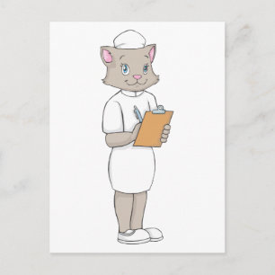 Carte Postale Chat d'infirmière