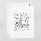 Carte Postale Chat Distant Social (Devant / Derrière)