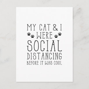 Carte Postale Chat Distant Social