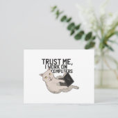 Carte Postale chat d'ordinateur (Debout devant)