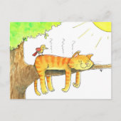 Carte Postale Chat dormant au soleil  (Devant)