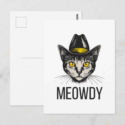 Carte Postale Chat Drôle de Miaou (Devant / Derrière)