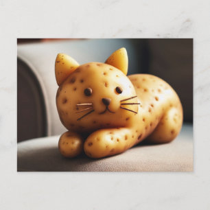 Carte Postale Chat drôle de patate de canapé se prélasse sur le 