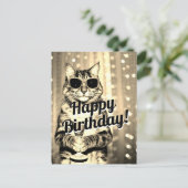 Carte Postale Chat drôle de toast anniversaire  (Debout devant)