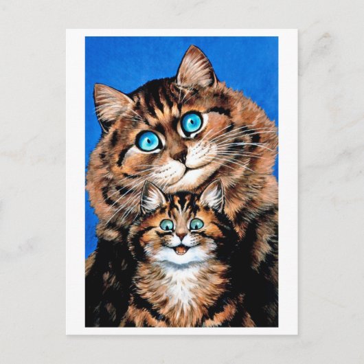 Carte Postale Chat drôle et chaton, Louis Wain (Devant)