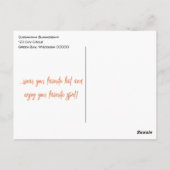 Carte Postale Chat drôle Porter un Casquette sur un canapé Anniv (Dos)