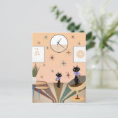 Carte Postale Chat Du Milieu Du Siècle Moderne (Debout devant)