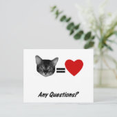 Carte Postale Chat égale amour (Debout devant)